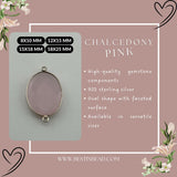 Pink Chalcedony Oval Pendant - Boho Chic Gemstone Necklace with 925 Sterling Silver Elegance