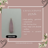 Pink Chalcedony Pear/Flat Teardrop Pendant - Boho Chic Gemstone Necklace with 925 Sterling Silver Elegance