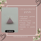 Pink Chalcedony Triangle Pendant - Boho Chic Gemstone Necklace with 925 Sterling Silver Elegance
