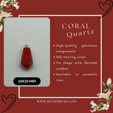 Boho Chic Coral Bezel Pendant - Handcrafted Gemstone Necklace in 925 Sterling Silver with Stunning Finishes