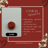 Boho Chic Coral Bezel Pendant - Handcrafted Gemstone Necklace in 925 Sterling Silver with Stunning Finishes