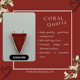 Boho Chic Coral Bezel Pendant - Handcrafted Gemstone Necklace in 925 Sterling Silver with Stunning Finishes