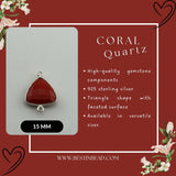 Boho Chic Coral Bezel Pendant - Handcrafted Gemstone Necklace in 925 Sterling Silver with Stunning Finishes