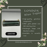 Boho Chic London Blue Topaz Bezel Pendant - Handcrafted Gemstone Necklace with 24kt Gold Plating