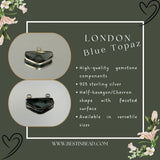 London Blue Topaz Sterling Silver Pendant – Boho Chic Gemstone Necklace