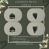 Boho Chic London Blue Topaz Bezel Pendant - Handcrafted Gemstone Necklace in 925 Sterling Silver with Stunning Finishes