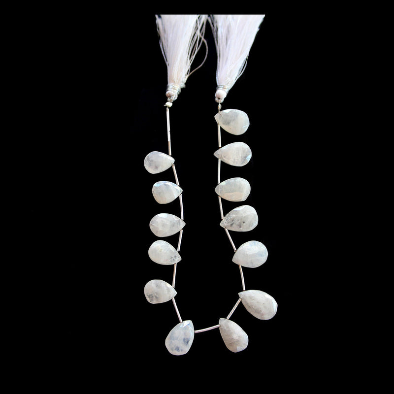Rainbow Moonstone Faceted Pear Strand - Natural Semi-Precious Gemstone - 95, 103, 39, 85, 37, 46, 66, 73 Carats - Various Sizes
