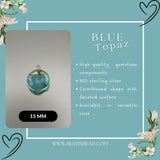 Boho Chic Blue Topaz Bezel Pendant - Handcrafted Gemstone Necklace in 925 Sterling Silver with Stunning Finishes