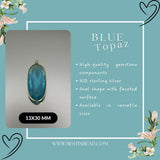 Blue Topaz Sterling Silver Pendant – Handcrafted Bezel Gemstone