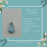 Boho Chic Blue Topaz Bezel Pendant - Handcrafted Gemstone Necklace in 925 Sterling Silver with Stunning Finishes