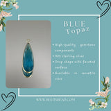 Boho Chic Blue Topaz Bezel Pendant - Handcrafted Gemstone Necklace in 925 Sterling Silver with Stunning Finishes