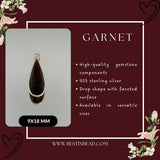 Boho Chic Garnet Bezel Pendant - Handcrafted Gemstone Necklace in 925 Sterling Silver with Stunning Finishes