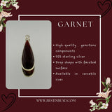 Boho Chic Garnet Bezel Pendant - Handcrafted Gemstone Necklace in 925 Sterling Silver with Stunning Finishes