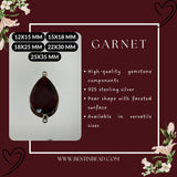 Garnet Bezel Pendant – 925 Sterling Silver Boho Necklace