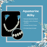 Aquamarine Milky Rondelle Bead Strand