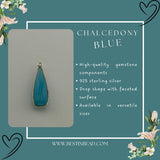Boho Chic Chalcedony Blue Bezel Pendant - Handcrafted Gemstone Necklace in 925 Sterling Silver with Stunning Finishes