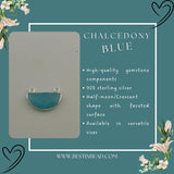 Boho Chic Chalcedony Blue Bezel Pendant - Handcrafted Gemstone Necklace in 925 Sterling Silver with Stunning Finishes