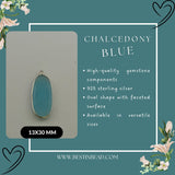 Boho Chic Chalcedony Blue Bezel Pendant - Handcrafted Gemstone Necklace in 925 Sterling Silver with Stunning Finishes