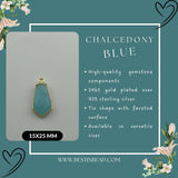 Chalcedony Blue Tie Pendant - Boho Chic Gemstone Necklace with 24kt Gold Elegance