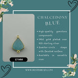 Chalcedony Blue Bell/Quarter Circle Pendant - Boho Chic Gemstone Necklace with 24kt Gold Elegance