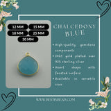 Chalcedony Blue Heart Pendant - Boho Chic Gemstone Necklace with 24kt Gold Elegance