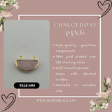 Pink Chalcedony Moon/Crescent Pendant - Boho Chic Gemstone Necklace with 24kt Gold Elegance