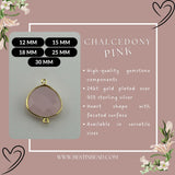 Pink Chalcedony Heart Pendant - Boho Chic Gemstone Necklace with 24kt Gold Elegance