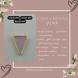 Pink Chalcedony Triangle Pendant - Boho Chic Gemstone Necklace with 24kt Gold Elegance