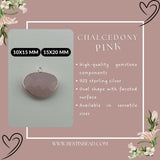 Pink Chalcedony Oval Pendant - Boho Chic Gemstone Necklace with 925 Sterling Silver Elegance