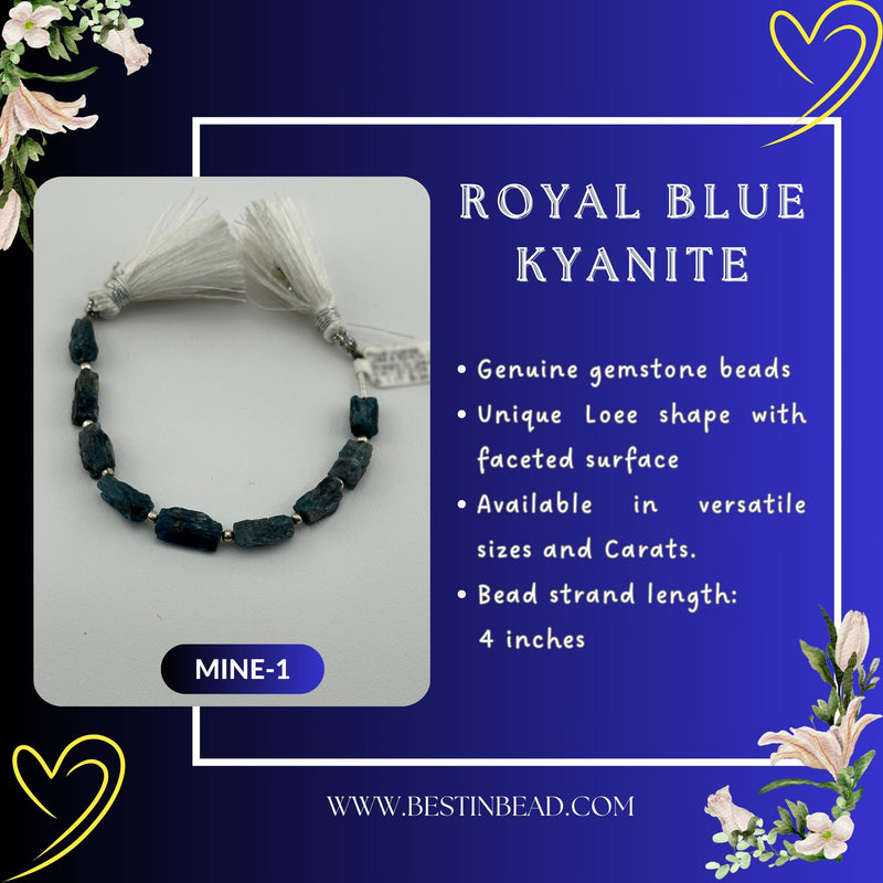 Royal Blue Kyanite Natural Loee Bead Strand