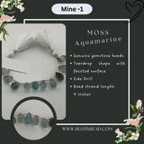 Moss Aquamarine Natural Teardrop Bead Strand