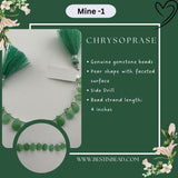Chrysoprase Natural Pear Bead Strand