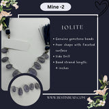 Iolite Faceted Pear 4 inch Bead Strand 5.5X9-7.5X11mm & 46 Cts Natural Semi Precious Gemstone Birthstone Women Jewelry Making Necklace DIY