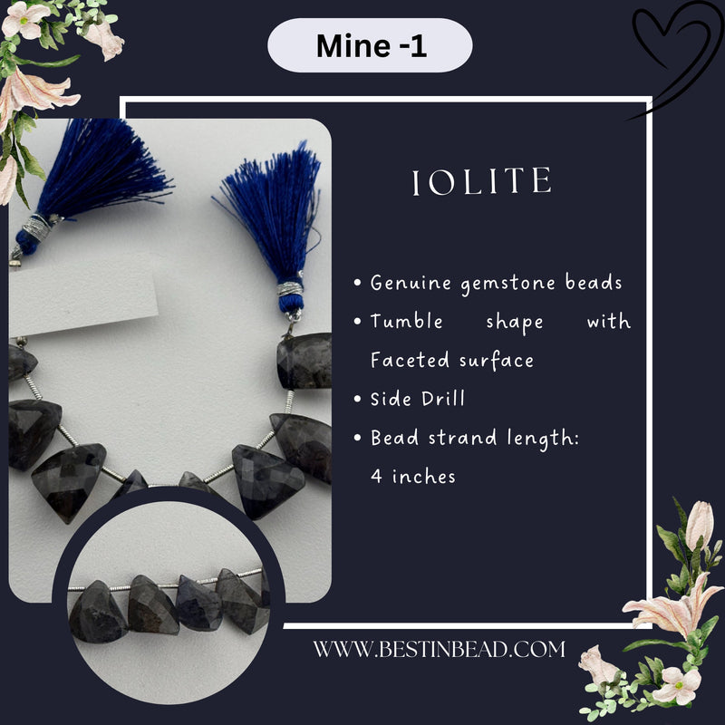 Iolite Natural Tumble Bead Strand