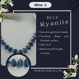 Blue Kyanite Natural Teardrop Bead Strand