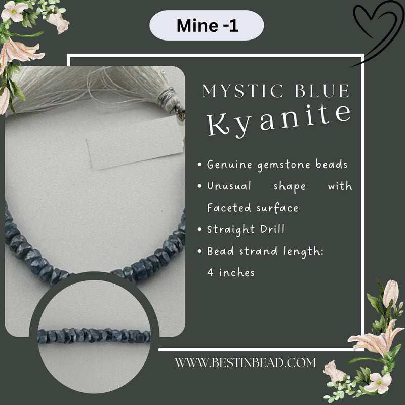 Mystic Blue Kyanite Natural Unusual Bead Strand
