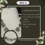 Labradorite Faceted Coin 4 inch Bead Strand 8X8.5mm & 27 Cts Natural Semi Precious Gemstone Birthstone Women Jewelry Making Necklace Chakra