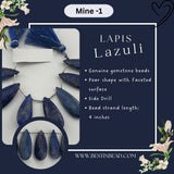 Lapis Lazuli Natural Pear Bead Strand