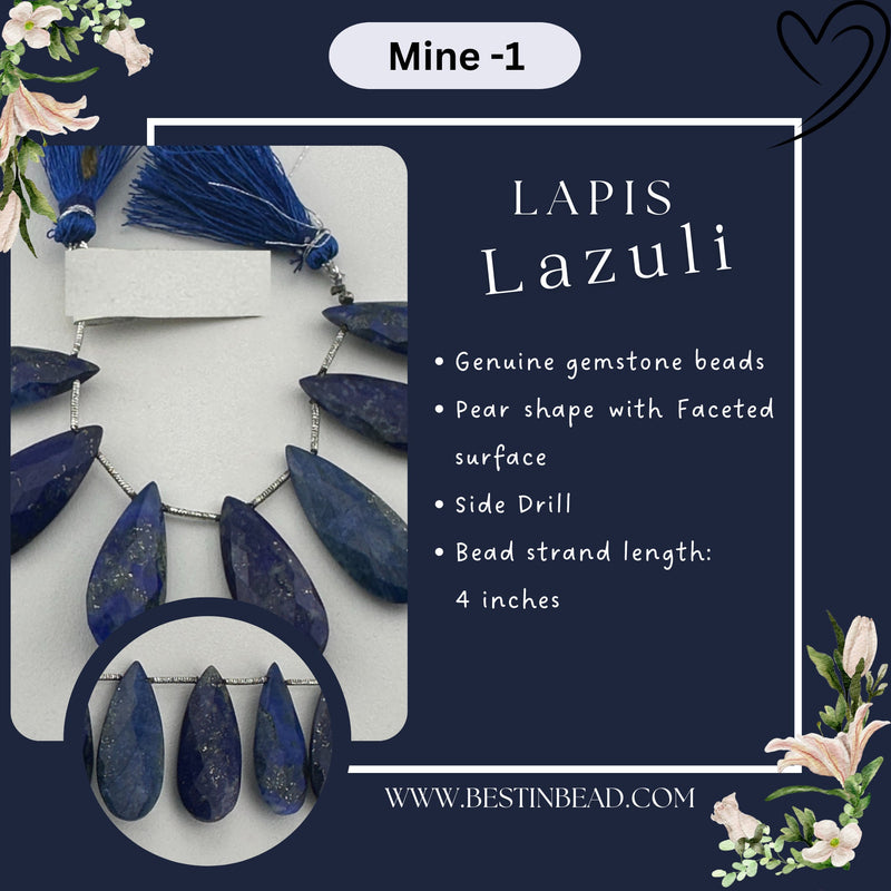 Lapis Lazuli Natural Pear Bead Strand