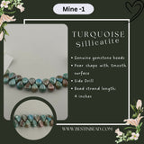 Turquoise Sillicatite Pear Bead Strand