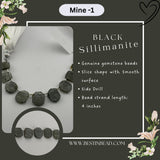 Black Sillimanite Slice Bead Strand