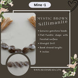 Mystic Brown Sillimanite Flat Tumble Bead Strand