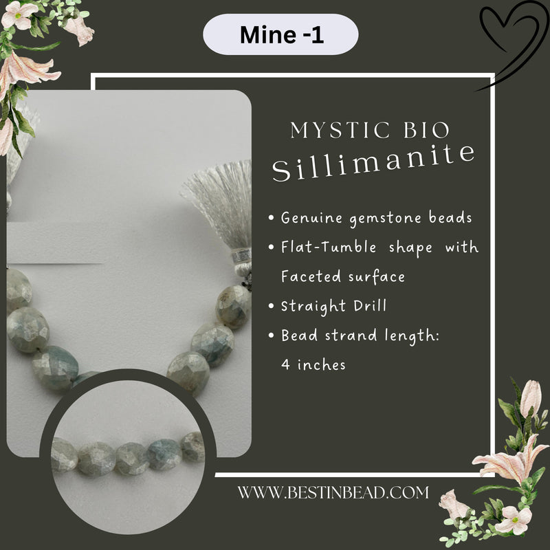 Mystic Bio Sillimanite Flat Tumble Bead Strand