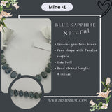 Blue Sapphire Natural Pear Bead Strand