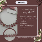 Mystic Pink Sapphire Natural Pear Bead Strand