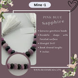 Pink Blue Sapphire Natural Rondelle Bead Strand