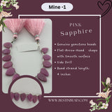 Pink Sapphire Natural Flat Arrow Head Bead Strand