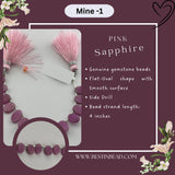 Pink Sapphire Natural Flat Oval Bead Strand
