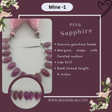 Pink Sapphire Natural Marquise Bead Strand