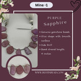 Purple Sapphire Natural Slice Bead Strand